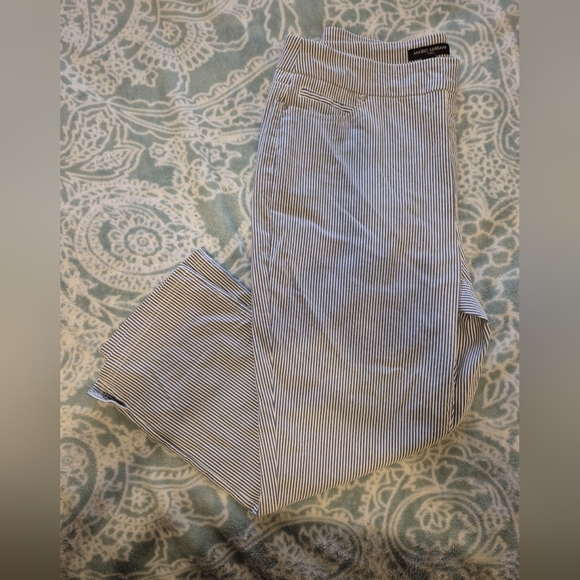 Mario Serrani Navy and White Striped Trousers - Picture 2 of 9